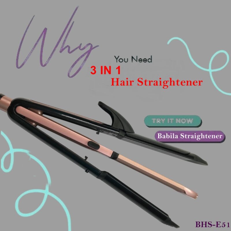 Babila PRO 3 IN 1 Hair Straightener-BHS-E51 - Image 5
