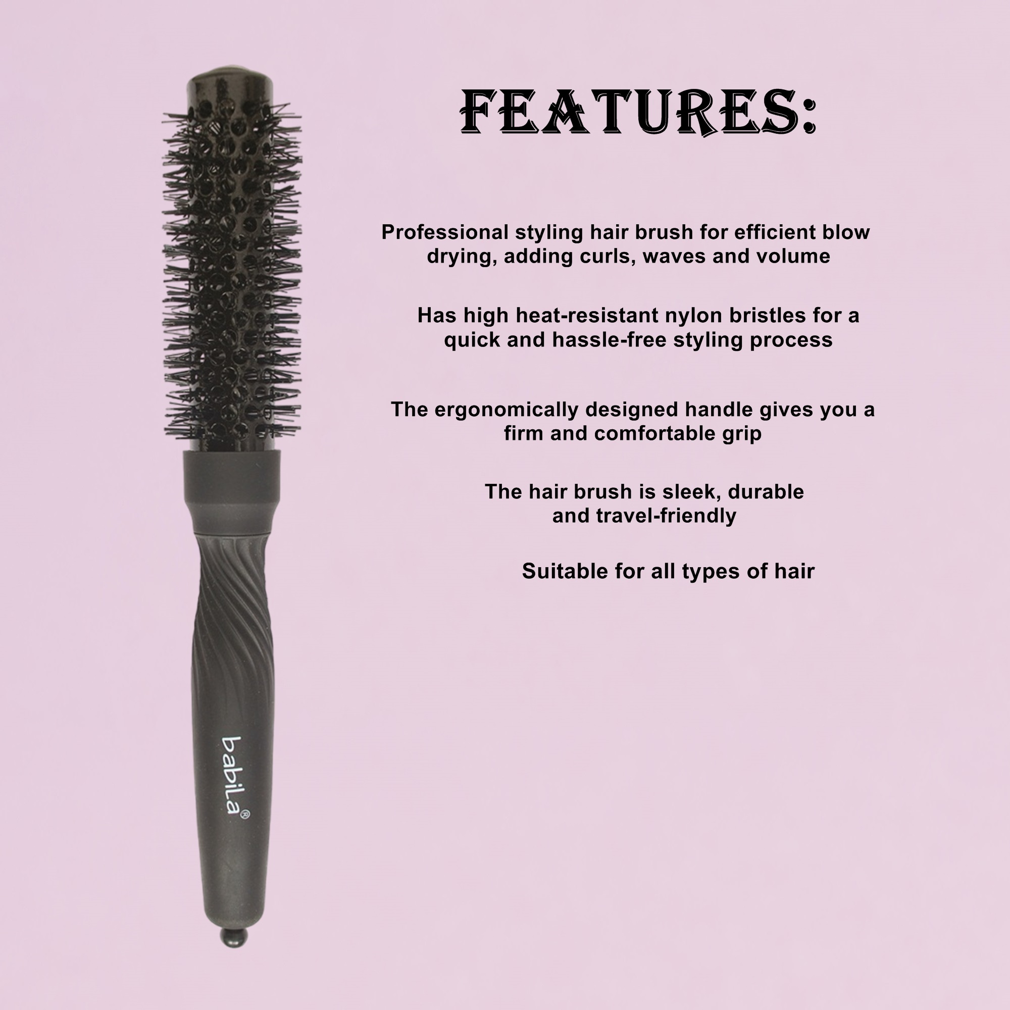 Babila Professional Hot Curl Brush (BARREL SIZE -25MM) - Image 2